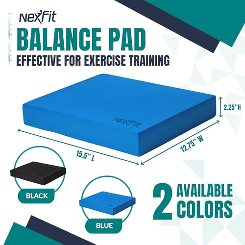 High-Density Balance Pad - Large Blue TPE Foam for Core Strength