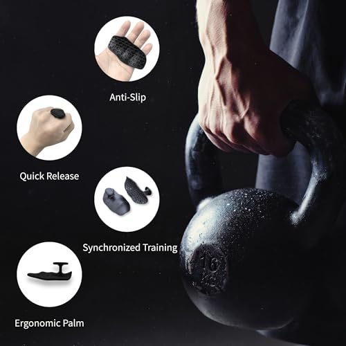 Paper Kirei Black Workout Grips – Non-Slip Gym Hand Grips for Deadlifts, Rows, lifting & Weight Grip Pads