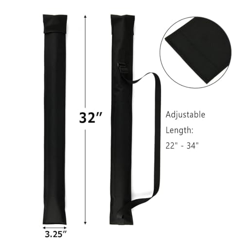 Billiard Cue Stick Carrying Bag - Black 32 Inch with Mini Pouch
