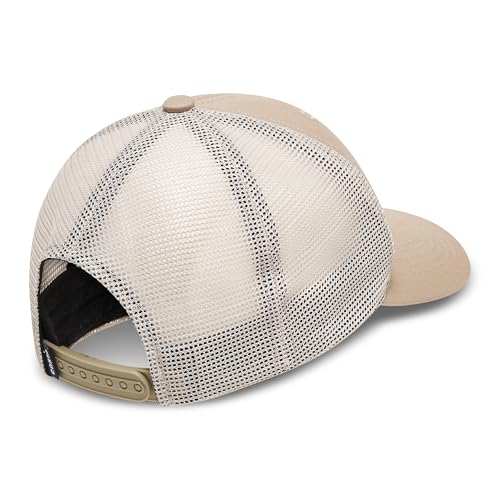 Costa Del Mar Men's Motto Trucker Hat Khaki Sand One Size Flatbrim Mesh Cap
