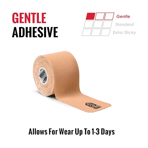 RockTape Go Gentle Beige Pre-Cut Kinesiology Tape Hypoallergenic Support