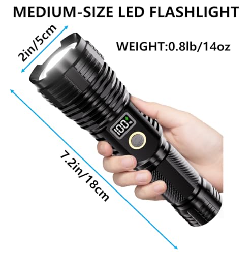 Rechargeable Flashlights High Lumens, 100000LM LED Super Bright Flash