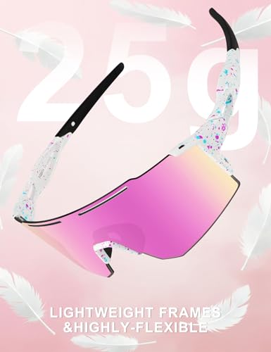 Lightweight Sports Sunglasses UV400 - Pink | Impact-Resistant & HD Lenses for Running, Cycling, Golf