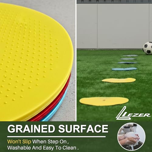 8 Inch Flat Cones Set of 24 - Durable Rubber Soccer & Agility Markers, Field & Court Training Equipment