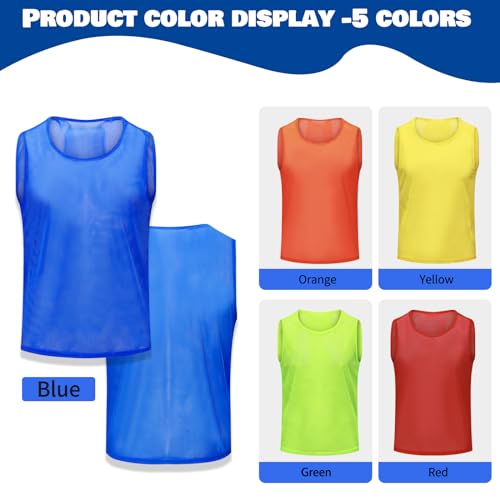 Lightweight Mesh Pinnies Scrimmage Vests for Sports - 12/24/48 Pack