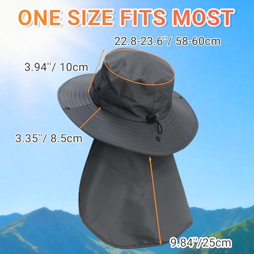 Wide Brim Sun Hat with Neck Flap | UPF 50+ UV Protection, Adjustable & Water Resistant