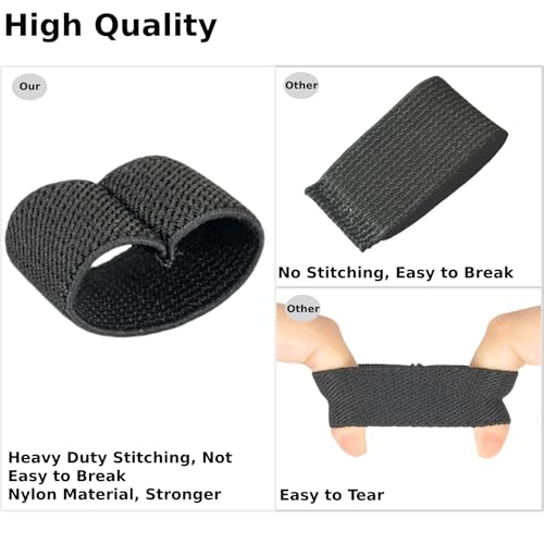 Elastic Belt Keepers - Durable Strap Holders for Duty Belts - Black - 6 Pack