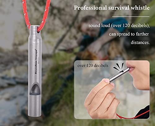 Loud Titanium Emergency Whistle with Lanyard - 1pc