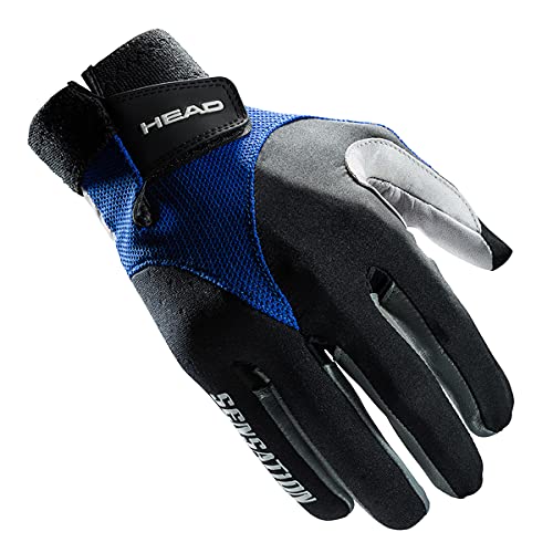 HEAD Leather Racquetball Glove - Sensation Lightweight Breathable Glove for Right & Left Hand - Royal/Black, Left - Medium