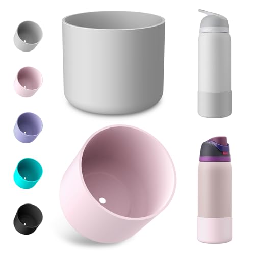 Silicone Water Bottle Boot - 2PCS Grey+Pink for Owala 24oz