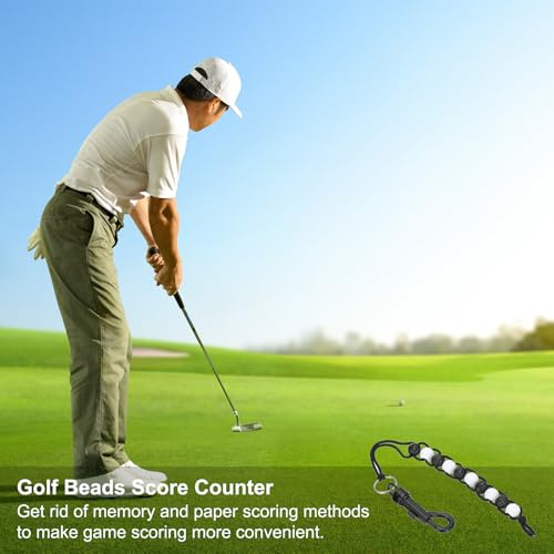 Golf Stroke Counter Beads with Clips - White & Black, 2 Pcs