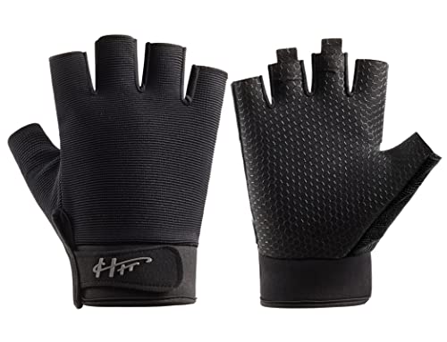 Fingerless Water Sports Gloves - Medium Black for Fishing & Kayaking