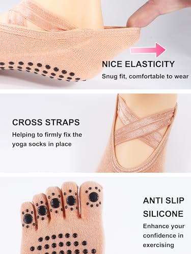 Non-Slip Yoga Pilates Socks for Women - 1 Pair Black