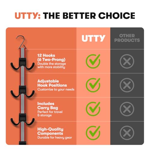 UTTY Portable Hockey Gear Drying Rack - Vertical Over-the-Door Organizer