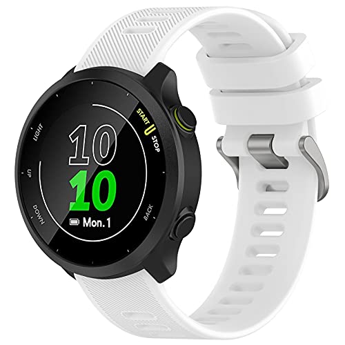 Soft Silicone Replacement Watch Band for Garmin Forerunner 55 - White