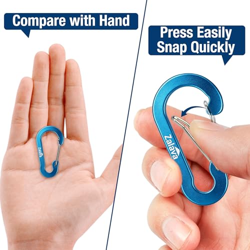 12 Pack Mini Carabiners - Lightweight Aluminum Keychain Clips