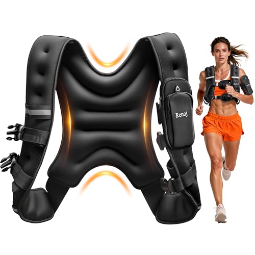 Renoj 10lb Black Weighted Vest for Women Men - Exercise & Training Gear