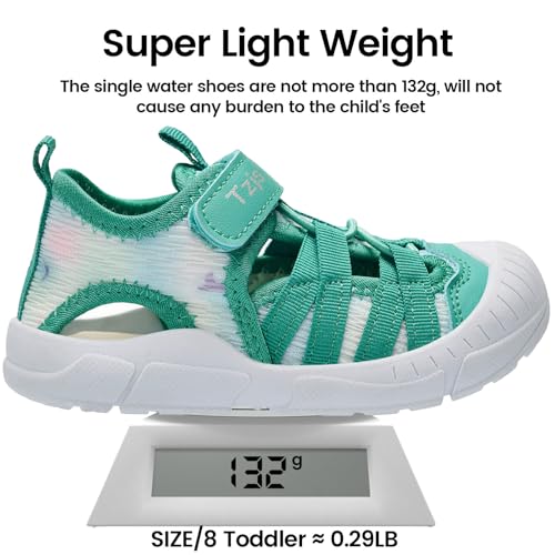 Kids Lightweight Water Shoes - Breathable Quick Dry Sandals - Green & Multi - Toddler