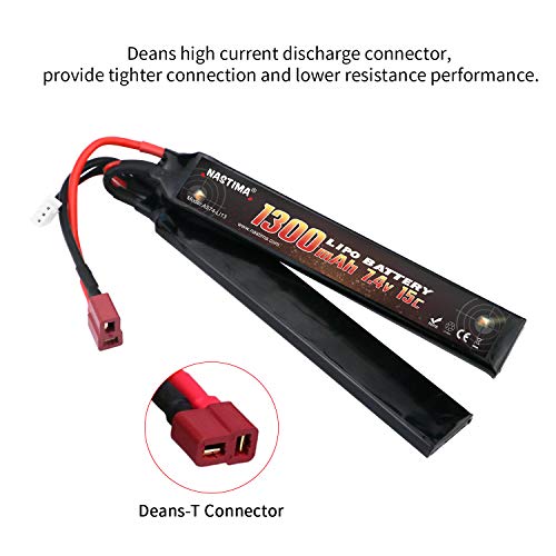 7.4V 1300mAh Lipo Airsoft Battery with Deans-T Connector