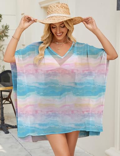 Women's Side Slit Chiffon Tunic V Neck Casual Top - Large