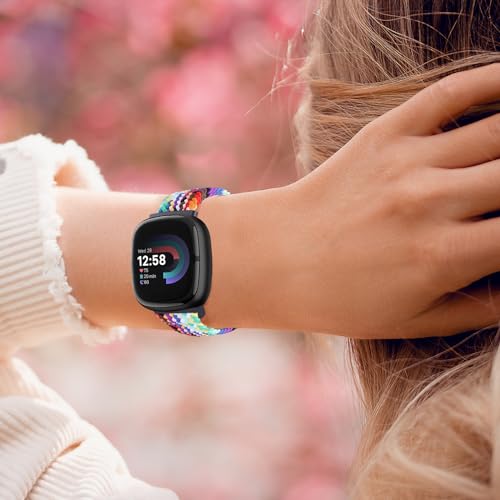 Braided Magnetic Bands for Fitbit Versa 4/3 & Sense 2/1 - Black