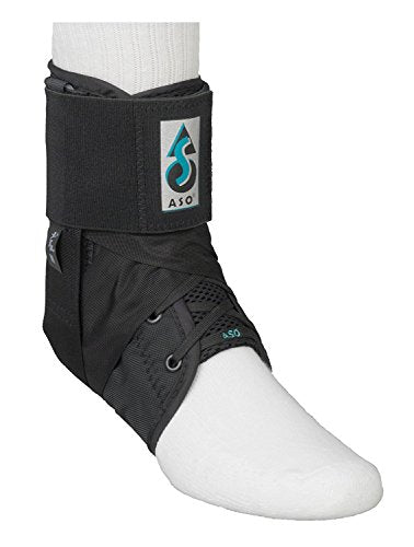 Ankle Stabilizer Brace with Support Straps - Black, Medium