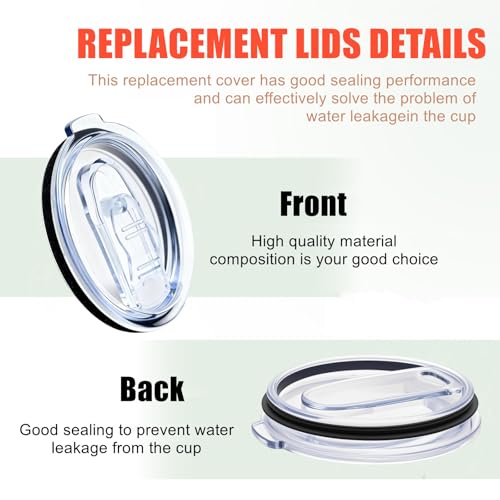40 oz Tumbler Lid Replacement - 2 Pack for Silver Buffalo Tumblers