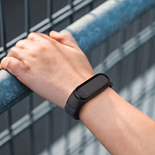 Soft Nylon Sport Strap for Amazfit Band 5 - 2 Pack, Black & Dark Blue