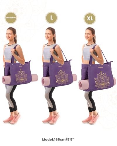 Yoga Mat Bag with Zipper Carrier - Purple, X-Large