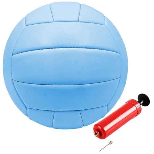 ABAJI Blue Official Size Volleyball with Pump Waterproof Anti-Explosion PVC Indoor Outdoor