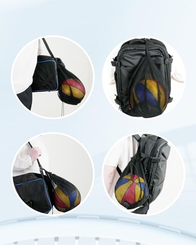 2Pcs Mesh Ball Bag for Sports - Basketball, Soccer, Volleyball - Black