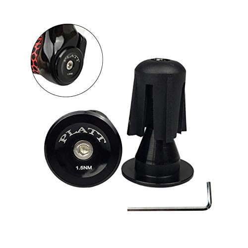 Aluminum Bicycle Bar End Plugs - Black - Handlebar Caps for Road & Mountain Bikes
