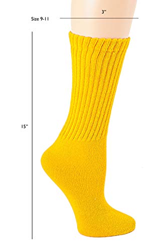 Lightweight Slouch Socks - Size 9-11 - Yellow