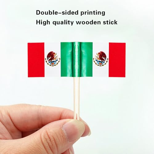 Mexico Toothpick Flags - 100 Pack Mini Cocktail Picks