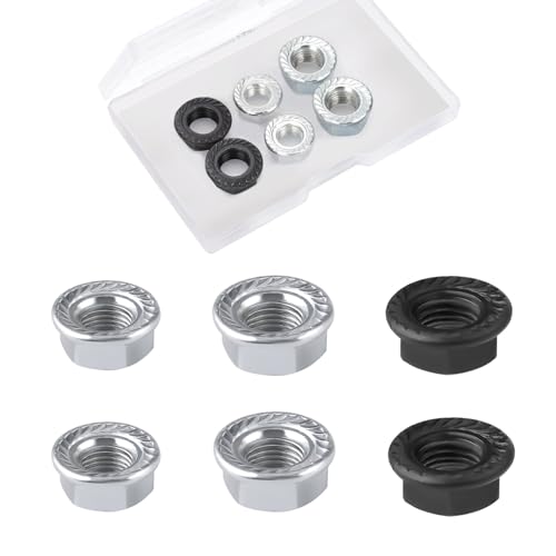 6-Piece Bicycle Wheel Axle Nut Set - M8, M9.5, M10
