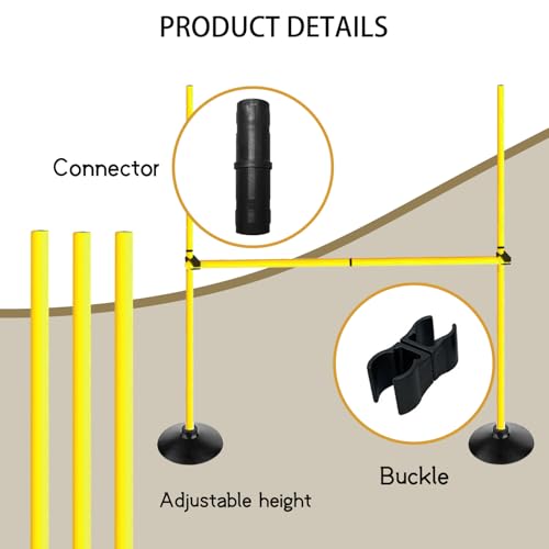 Adjustable Height Agility Hurdle Set - 4.9 FT, Pack of 3