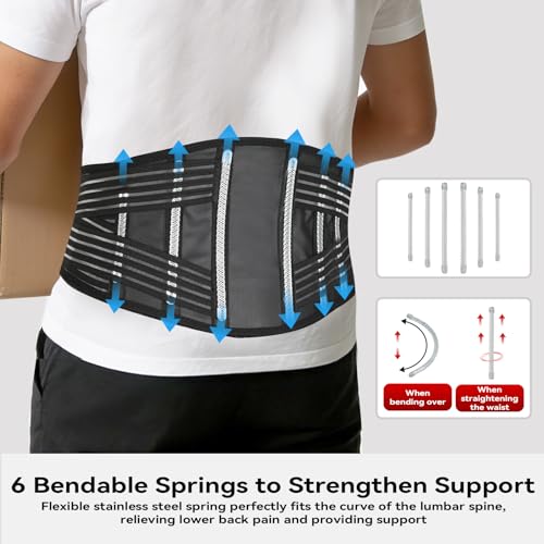 Back Brace for Lower Back Pain Relief - Adjustable Support Belt