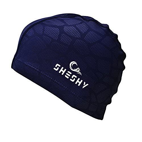 Swim Cap - Flexible Nylon Spandex Swimming Hat for Adults & Kids - Blue