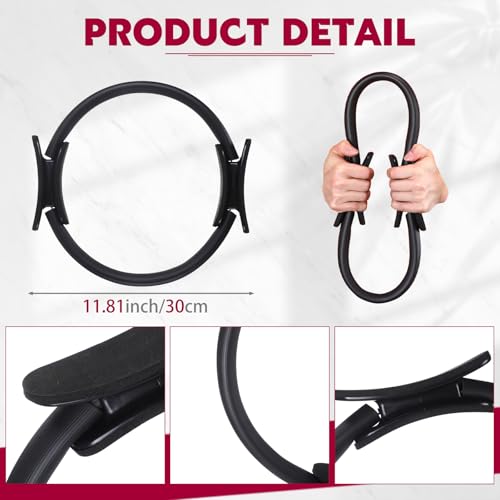 Pilates Ring - 11.81 Inch Black Yoga Circle for Resistance Training