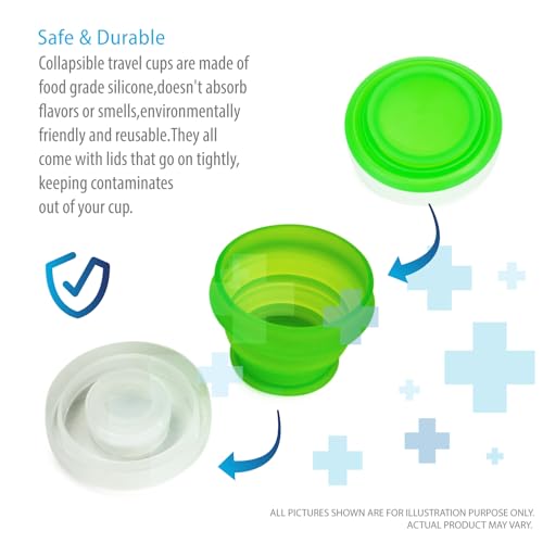 Collapsible Silicone Travel Cups - 2 Pack with Lids, Eco-Friendly