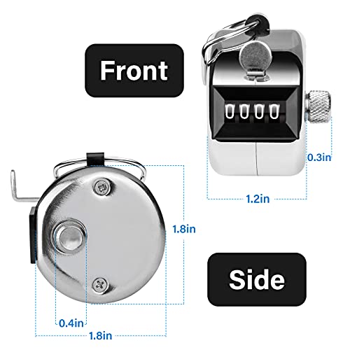 4-Digit Hand Tally Counter - Metal Clicker for Knitting, Coaching, Golf, Fishing - A-1 Piece
