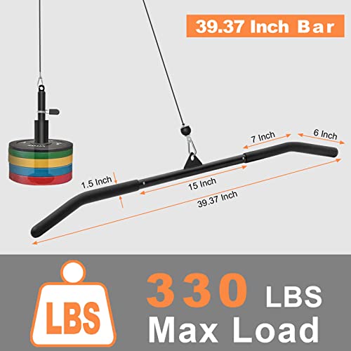 39.37 Inch LAT Pulldown Bar Attachment for Cable Machines