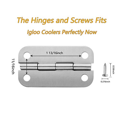 316 Stainless Steel Cooler Hinges - 2 Pack Replacement for Igloo Ice Chests
