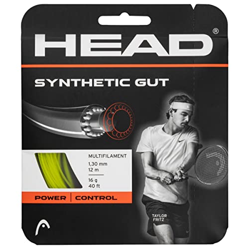 Synthetic Gut Tennis String Set - 16 Gauge, 40ft, Yellow