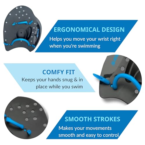 Sporti Power Swim Paddles Small / Power Swim Paddles - Adjustable Straps for Adults & Kids