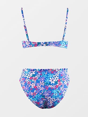CUPSHE Women's High Waisted Bikini Set with Triangle Top - Large Cornflower