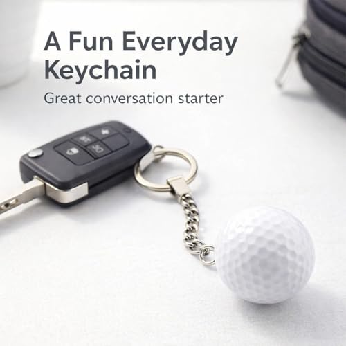 Golf Ball Keychain Pendant - White Sports Souvenir Gift