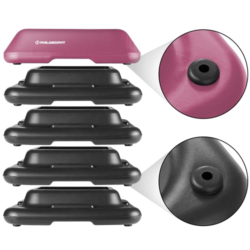 Adjustable Aerobic Step Platform with 4 Risers - 16" x 16"