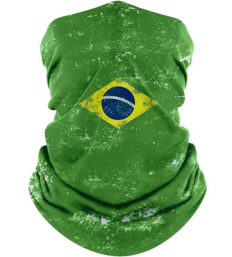 UV Protection Neck Gaiter - Breathable Sports Face Mask - Brazil Flag
