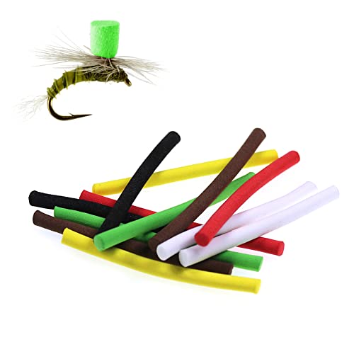 18PC Fly Tying Foam Cylinder Set - 3 Sizes, 6 Colors Combo